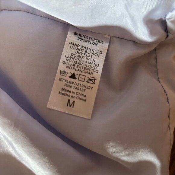 Double Zero Lilac Quilted Puffer Jacket Coat Women Size Medium Cropped High Neck - Picture 6 of 10